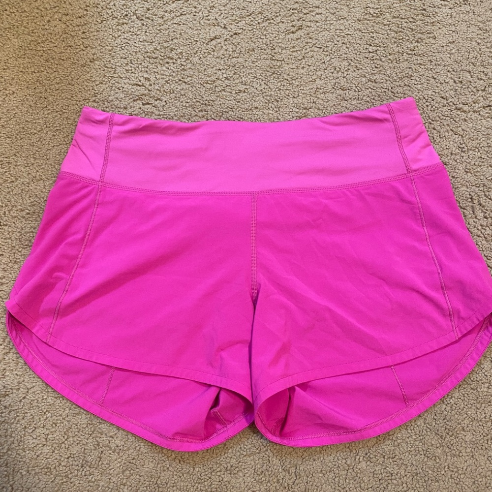 Lululemon Speed Up Mid-Rise Lined Short 4"- Pink
